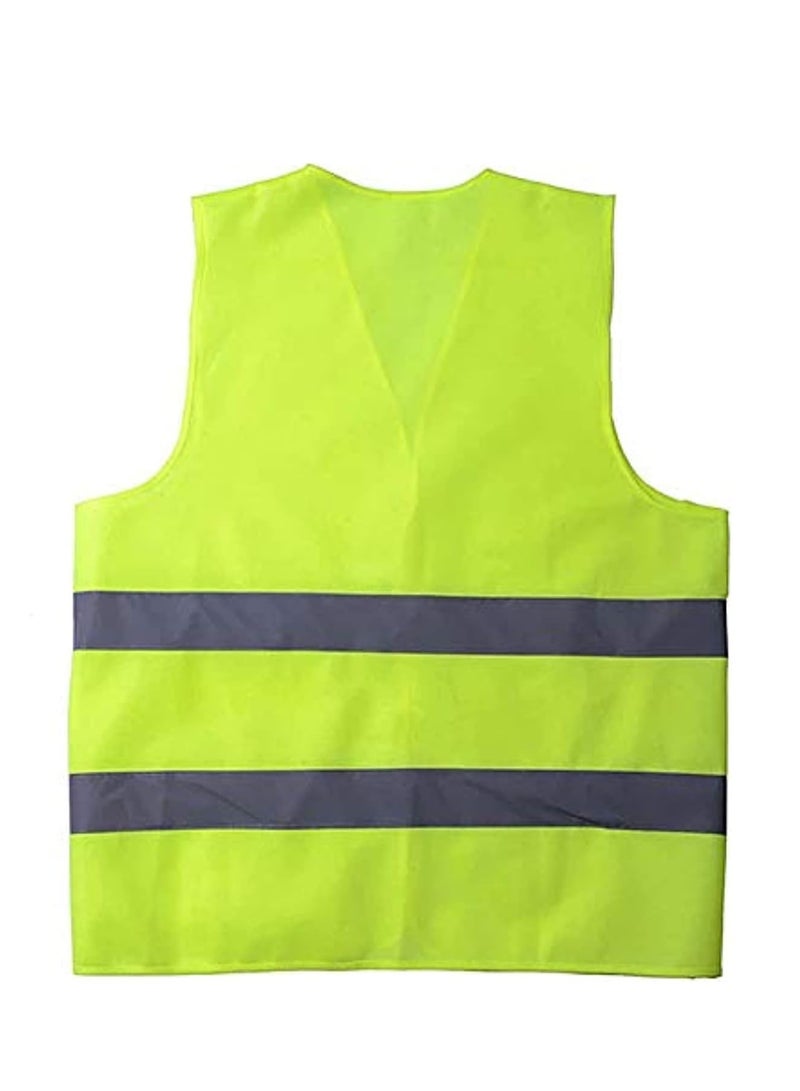 ECVV - Reflective Vest Working Clothes High Visibility Day Night Warning Safety Vest Traffic Construction Safety Clothing (green) Green & Gray - Image 1