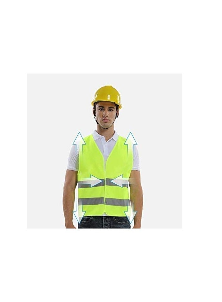 ECVV - Reflective Vest Working Clothes High Visibility Day Night Warning Safety Vest Traffic Construction Safety Clothing (green) Green & Gray - Image 1