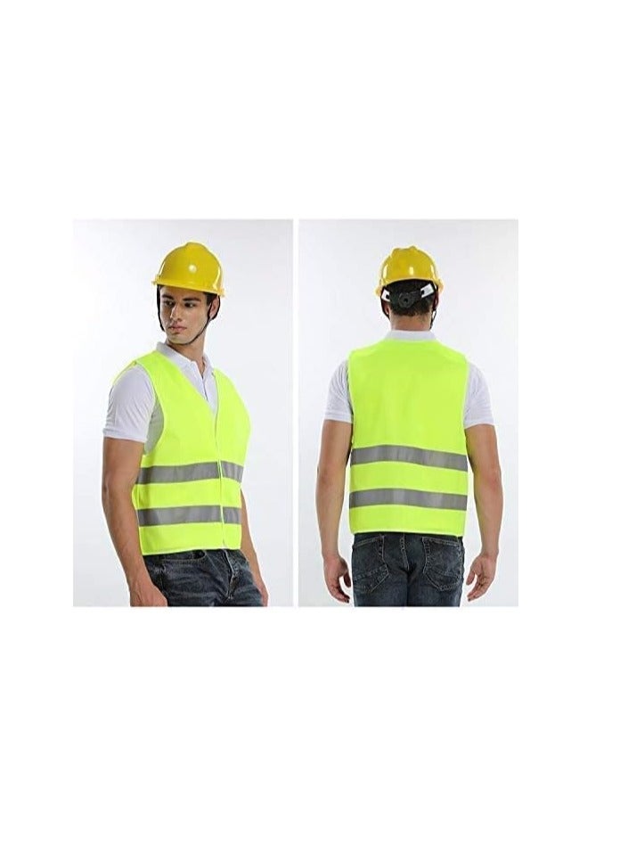 ECVV - Reflective Vest Working Clothes High Visibility Day Night Warning Safety Vest Traffic Construction Safety Clothing (green) Green & Gray - Image 1