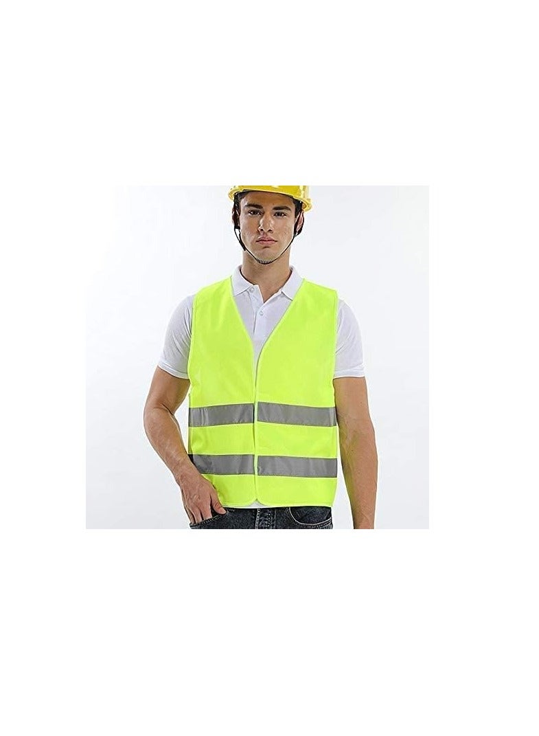 ECVV - Reflective Vest Working Clothes High Visibility Day Night Warning Safety Vest Traffic Construction Safety Clothing (green) Green & Gray - Image 1