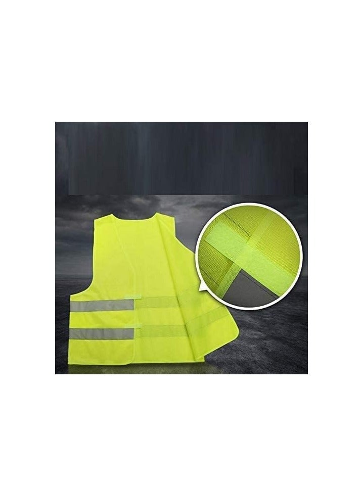 ECVV - Reflective Vest Working Clothes High Visibility Day Night Warning Safety Vest Traffic Construction Safety Clothing (green) Green & Gray - Image 1