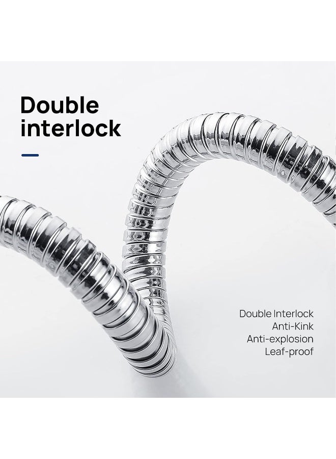 إي سي في في 1.5m Shower Hose, Stainless Steel Flexible Hose Pipe for Shower and Bidet Sprayer, Handheld Showerheads Replacement Hose  - Image 5