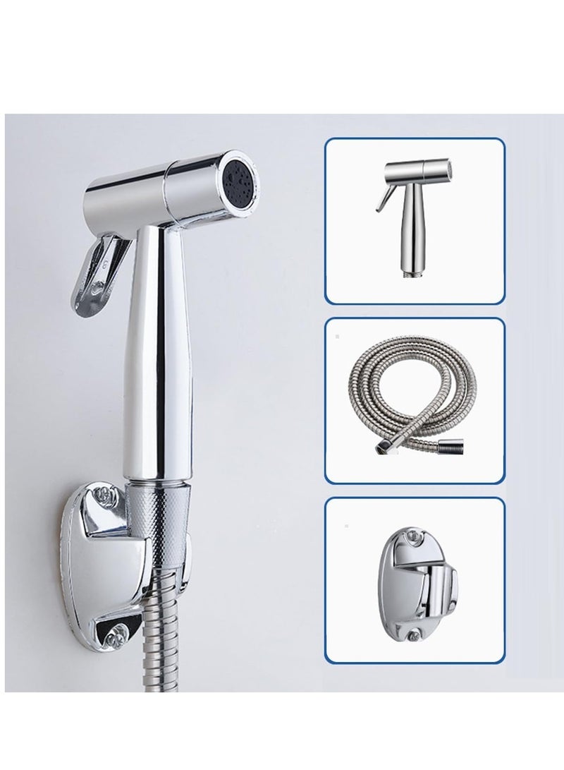 ECVV - Bidet Sprayer for Toilet-Adjustable Water Pressure Control with Bidet Hose, Toilet Shattaf Adapter Spray Handheld Bidet Shower Head Wall Bracket Hose Kit - Image 1