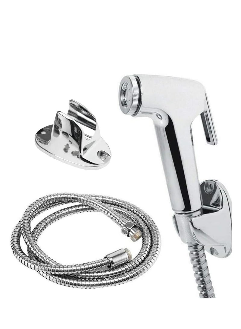 ECVV - Bidet Sprayer for Toilet-Adjustable Water Pressure Control with Bidet Hose, Toilet Shattaf Adapter Spray Handheld Bidet Shower Head Wall Bracket Hose Kit - Image 1
