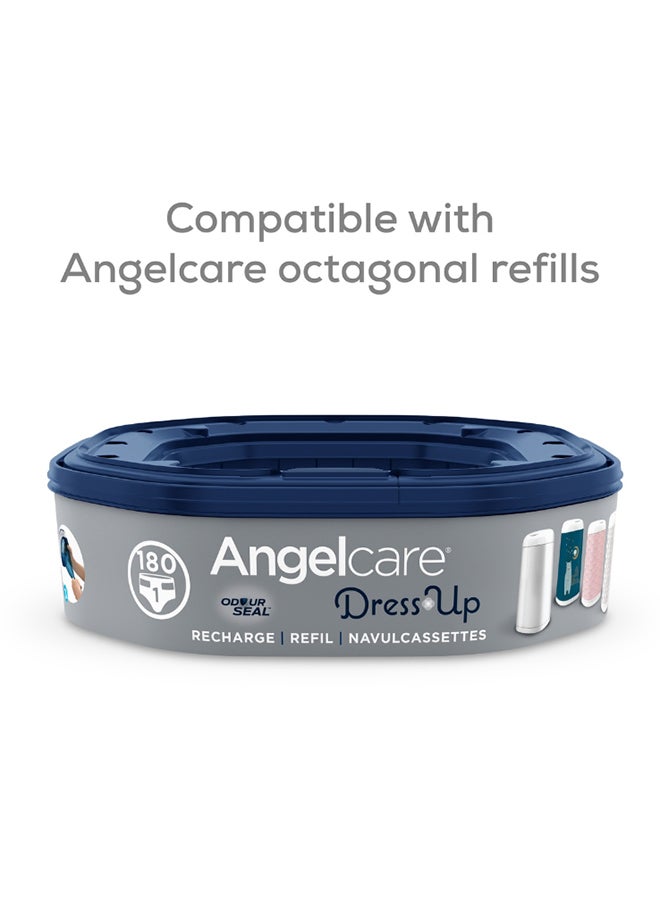 Angelcare Dress Up Nappy Bin With 7 Odourseal Refill Bundle - Customizable Design And 7-Layer Odor Control - Image 2