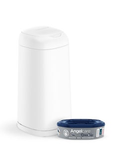 Angelcare Dress Up Nappy Bin - Customizable Design, Odourseal Technology, White  - Image 1