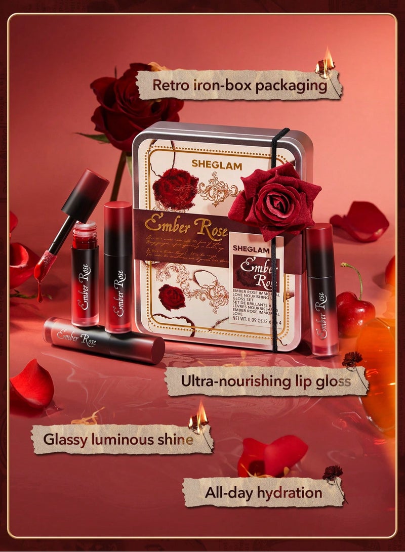 SHEGLAM - Ember Rose Immortal Love Nourishing Lip Gloss Set Multicolour - Image 1