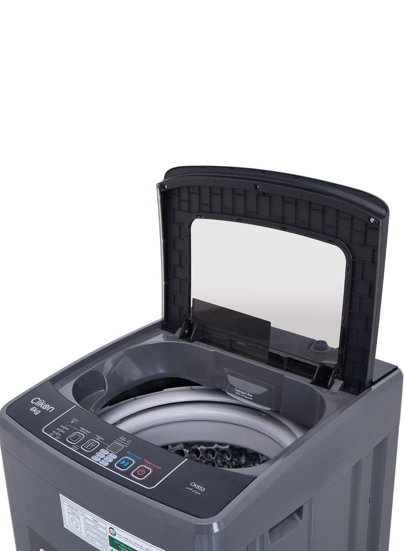 Clikon - 6Kg Fully Automatic Washing Machine With ABS Control Panel, Multi wash programs, Top Load Mechanism 6 kg 340 W CK653 Grey - Image 1