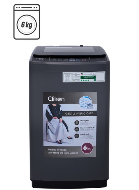 6Kg Fully Automatic Washing Machine With ABS Control Panel, Multi wash programs, Top Load Mechanism 6 kg 340 W CK653 Grey