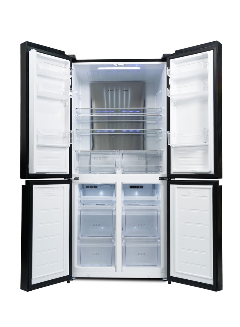 كليكون 492 Gross Ltr Premium French Four Door Refrigerator with Energy Saving, Powerful Compressor Cooling, Open Door Alarm, Smart Modes & Easy-Clean Interior 492 L 120 W CK6044 Black  - Image 3