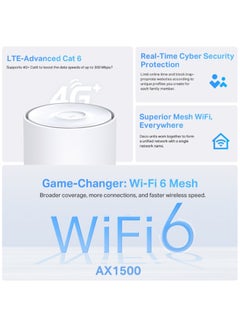 TP-LINK 4G+ AX1500 Whole Home Mesh WiFi 6 Gateway (Availability based on region) White  - Image 3