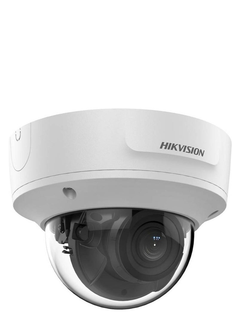 HIKVISION 8 MP AcuSense Motorized Varifocal Dome Network Camera, 2.8 to 12mm Motorized Varifocal Lens, Up to 40m IR Range, H.265+, 120 dB true WDR, RJ45 ETH, IP67 / IK10, White | DS-2CD2783G2-IZS  - Image 1