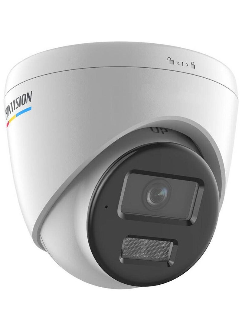HIKVISION 2 MP ColorVu with Smart Hybrid Light Fixed Turret Network Camera, 1/2.8" Progressive Scan CMOS Sensor, Fixed Focal Lens, F1.0 Aperture, Fixed Iris Type, White | DS-2CD1327G2H-LIU  - Image 2