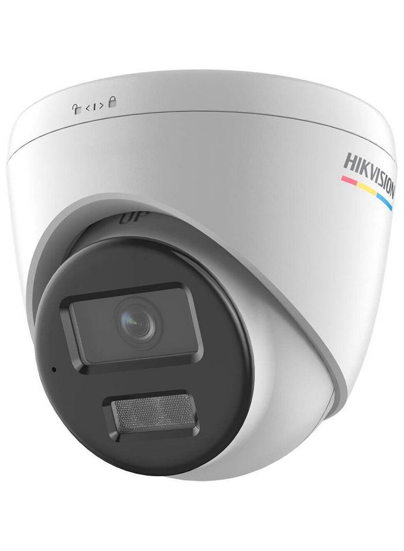 HIKVISION 2 MP ColorVu with Smart Hybrid Light Fixed Turret Network Camera, 1/2.8" Progressive Scan CMOS Sensor, Fixed Focal Lens, F1.0 Aperture, Fixed Iris Type, White | DS-2CD1327G2H-LIU  - Image 3