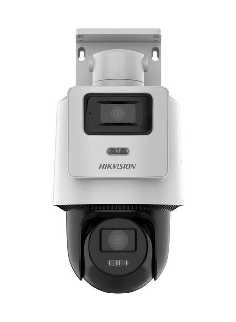 DS-2SE2C400MWG-E/14 TandemVu 4MP+4MP POE PT Network Camera, 4MP Resolution, Hybrid IR/White Light (30m Range), ICR, Built-in Microphone & Speaker, Up to 512GB Storage, IP66, H.265/H.264 Video Compression, Motion & Vehicle Detection, PoE, Remote Access via Hik-Connect | DS-2SE2C400MWG-E/14