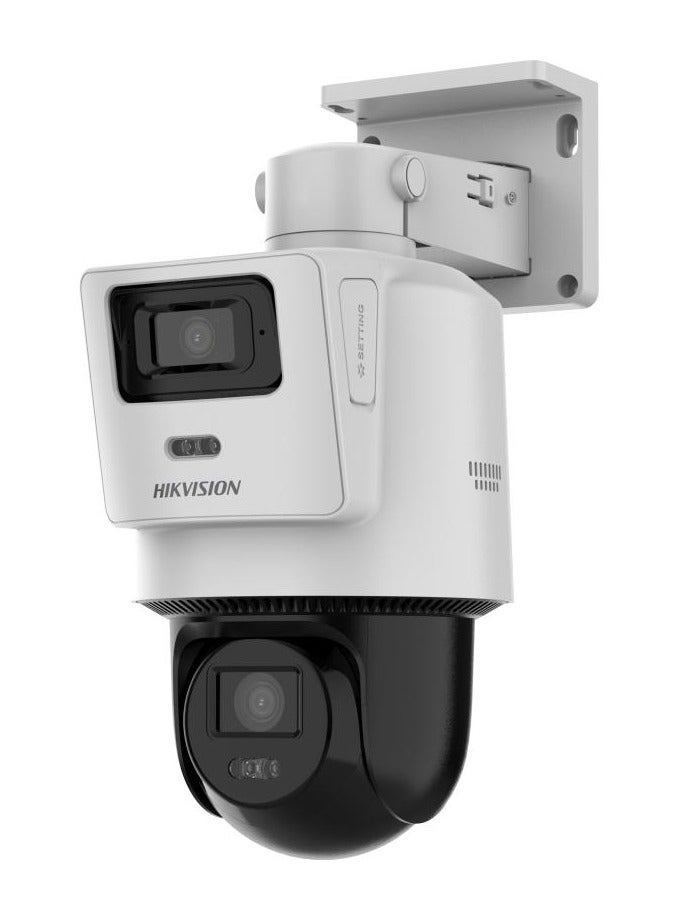 HIKVISION DS-2SE2C400MWG-E/14 TandemVu 4MP+4MP POE PT Network Camera, 4MP Resolution, Hybrid IR/White Light (30m Range), ICR, Built-in Microphone & Speaker, Up to 512GB Storage, IP66, H.265/H.264 Video Compression, Motion & Vehicle Detection, PoE, Remote Access via Hik-Connect | DS-2SE2C400MWG-E/14  - Image 2