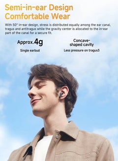 QCY AilyBuds Pro With Active Noise Cancellation & Semi-in-Ear Noise Cancellation, 6-Mic & AI-Based, Comfortable to Wear & 28-Hour Battery Life - Black Black  - Image 4