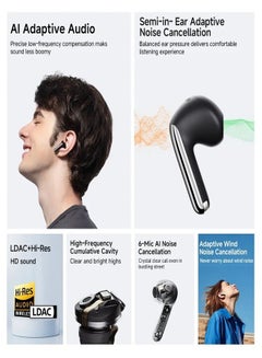 QCY AilyBuds Pro With Active Noise Cancellation & Semi-in-Ear Noise Cancellation, 6-Mic & AI-Based, Comfortable to Wear & 28-Hour Battery Life - Black Black  - Image 3
