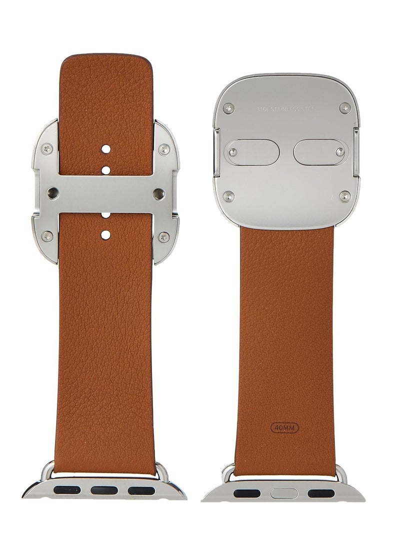 Apple - Watch (40mm) - Modern Buckle - Small Saddle Brown - Image 1