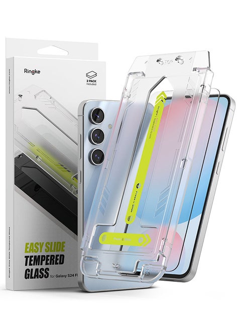 Tempered Glass, Easy Slide, For Samsung Galaxy S24 FE Screen Protector, Case Friendly Shatterproof 9H Hardness, Anti-Scratch - Pack of 2 - Clear