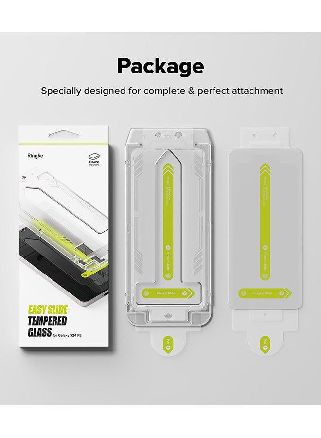 رينجك - Tempered Glass, Easy Slide, For Samsung Galaxy S24 FE Screen Protector, Case Friendly Shatterproof 9H Hardness, Anti-Scratch - Pack of 2 - Clear - Image 1