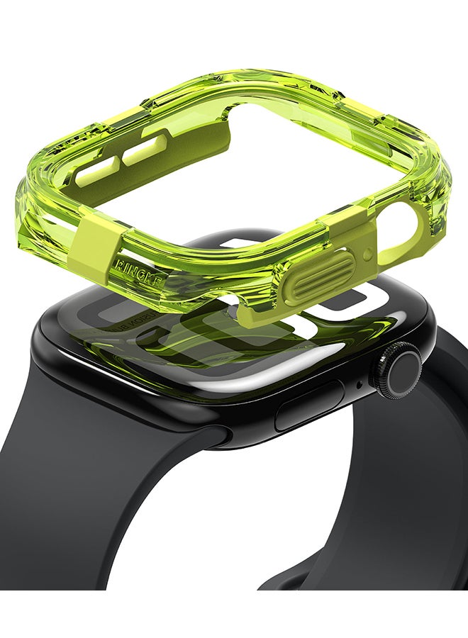 رينجك حماية فوسيون لساعة آبل 10 42 مم، إطار حماية مزدوج الطبقات من PC TPU بلون شفاف - نيون - Image 1