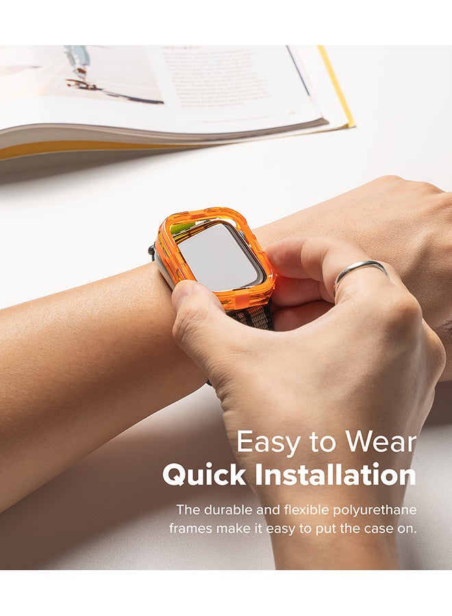 Ringke Fusion Bumper For Apple Watch 10 42mm Case, Frame Bumper Protection Double Layered PC TPU Transparent Color Watch Case - Neon Orange - Image 5