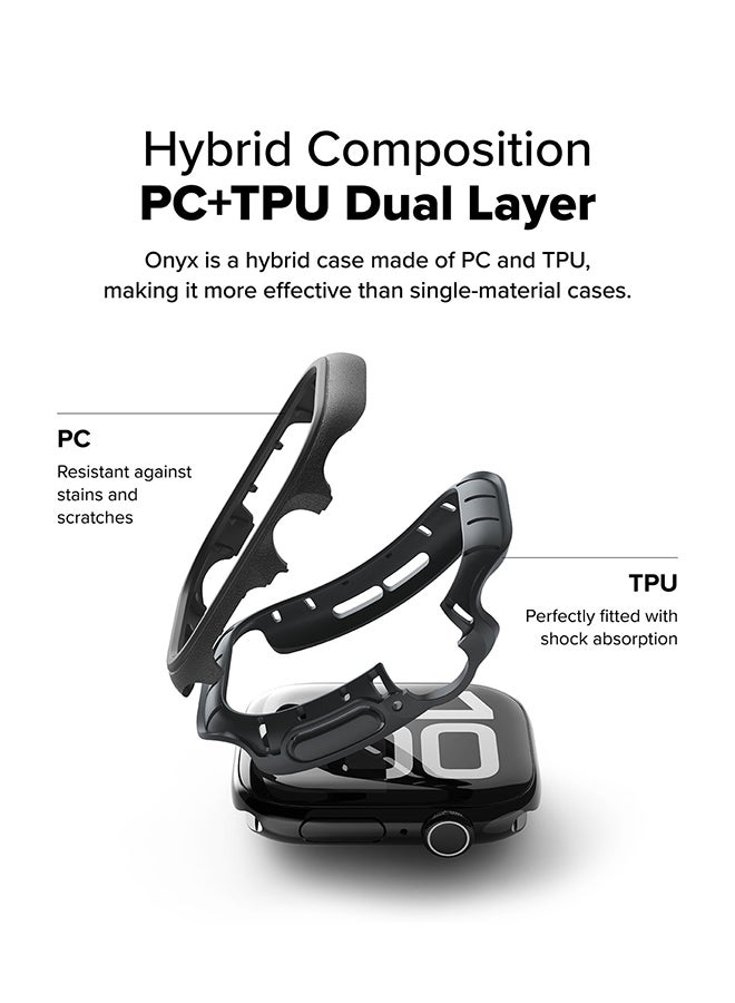 رينجك Onyx For Apple Watch 10 46mm Case, Heavy Duty Rugged TPU Bumper Drop Protection Cover - Black - Image 4