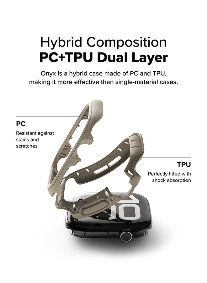 Ringke Onyx For Apple Watch 10 46mm Case, Heavy Duty Rugged TPU Bumper Drop Protection Cover - Sand Grey - Image 4