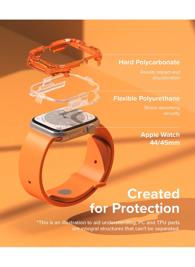 رينجك حماية فوشن لساعة آبل 9 / 8 / 7 45 مم، غلاف ساعة آبل SE / 6 / 5 / 4 44 مم، غلاف مزدوج الطبقات للنساء والرجال - نيون - Image 3