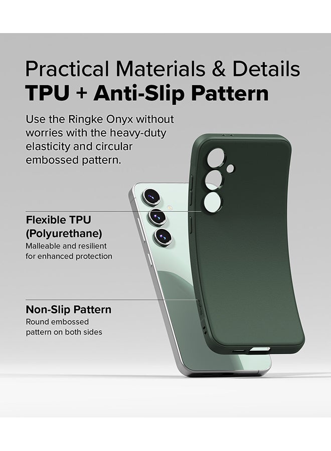 Ringke Onyx For Samsung Galaxy S24 FE Case Enhanced Grip Tough Flexible TPU Shockproof Rugged TPU Bumper Drop Protection Phone Cover - Dark Green - Image 3