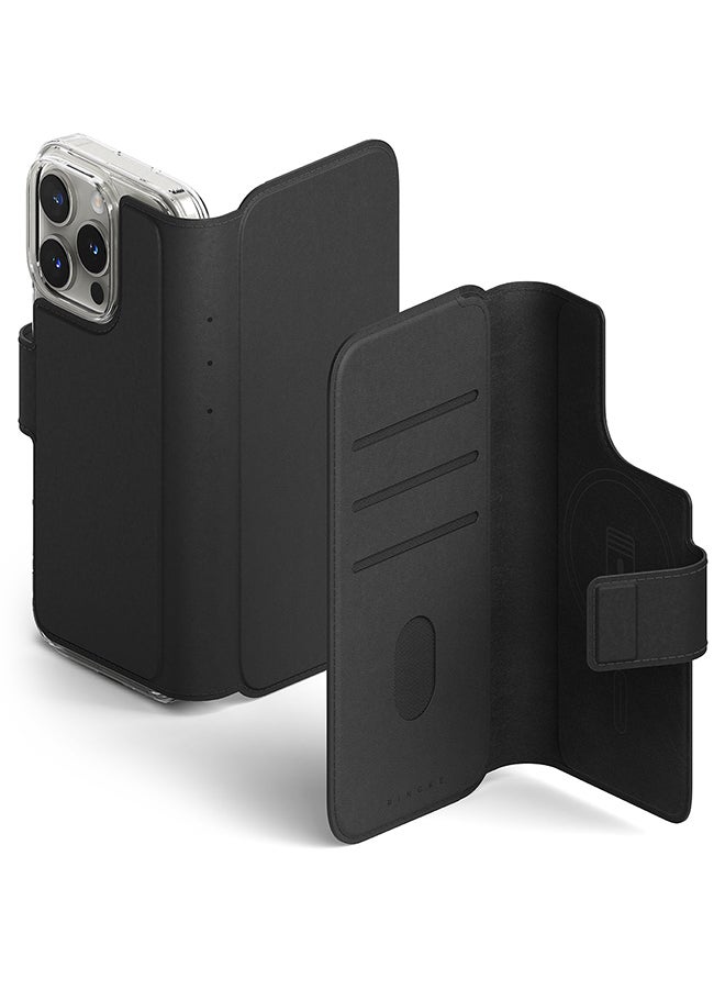 Ringke Folio Wallet Magnetic Case For iPhone 16/15/14/13 Pro And iPhone 16/15/14/13 Case, Detachable Wallet Premium Leather Phone Over For Magsafe Case - Black - Image 1
