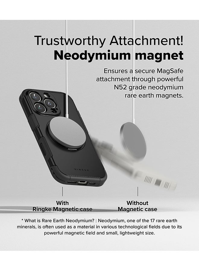 Ringke Alles For iPhone 16 Pro Max Case, For Magsafe Protective Case with Stand Powerful Magnetic Shockproof Phone Case Cover - Black - Image 4