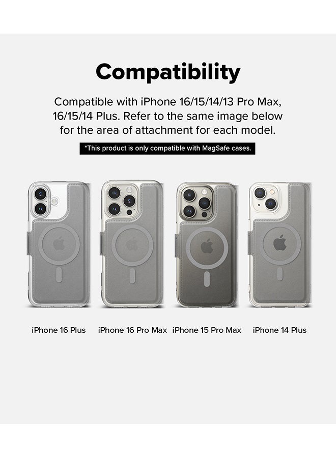 Ringke Folio Wallet Magnetic for iPhone 16/15/14/13 Pro Max And iPhone 16/15/14 Plus Case,Detachable Wallet Premium Leather Phone Cover for Magsafe Case - Black - Image 2