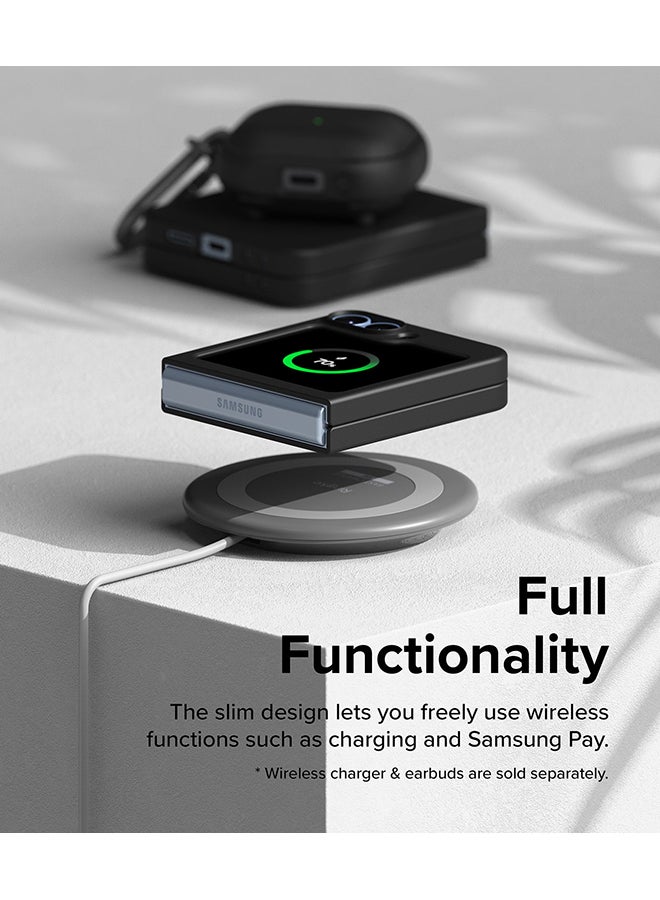 Ringke Slim Case for Samsung Galaxy Z Flip 6, Non-Yellowing Transparent Hard PC Thin Premium PC Lightweight Protective Phone Cover - Black - Image 4