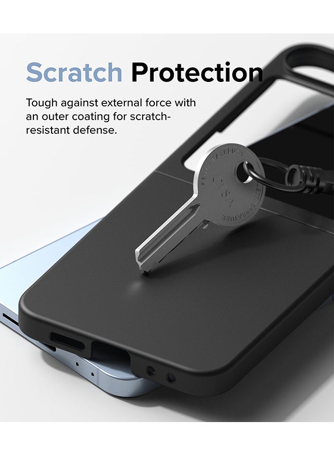 Ringke Slim Case for Samsung Galaxy Z Flip 6, Non-Yellowing Transparent Hard PC Thin Premium PC Lightweight Protective Phone Cover - Black - Image 5