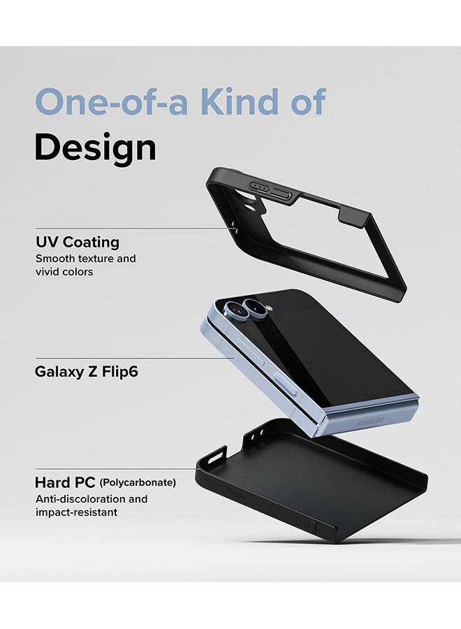 Ringke Slim Case for Samsung Galaxy Z Flip 6, Non-Yellowing Transparent Hard PC Thin Premium PC Lightweight Protective Phone Cover - Black - Image 3