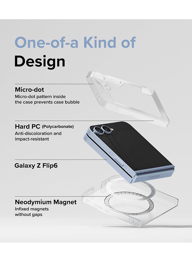 Ringke Slim Magnetic For Galaxy Z Flip 6 Case, Compatible with MagSafe, Solid Sleek Protective Transparent Back Phone Cover - Matte Clear - Image 3