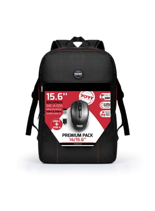 Kaspersky Plus 1 Device 1 Year + Port Backpack 14"/15.6" + Wireless Mouse | Black