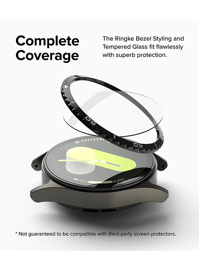 رينجك تصميم الإطار وغطاء الزجاج لجهاز سامسونج جالكسي ووتش 7 بحجم 440 مم، واقي ضد الخدوش، إطار لاصق، غطاء ملحق واقي للشاشة بتغطية كاملة - 44-02 - - Image 4
