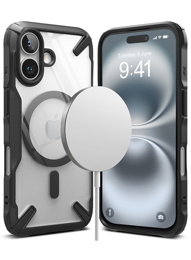 Ringke Fusion-X Magnetic Case For iPhone 16 Case Cover [Strong Magnet] Anti-Fingerprint Rugged Shockproof Protective Phone Cover - Black - Image 1