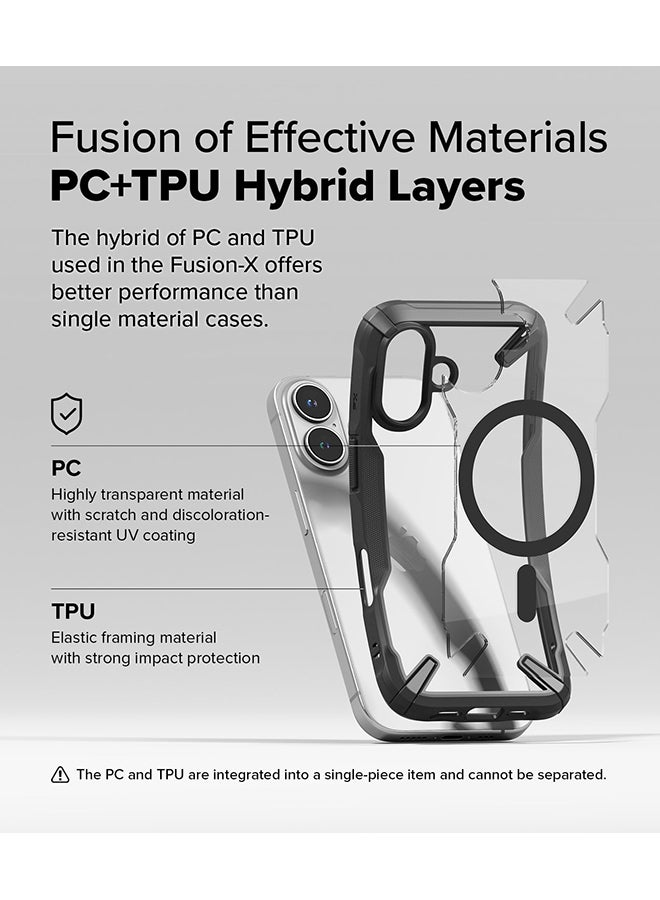 Ringke Fusion-X Magnetic Case For iPhone 16 Case Cover [Strong Magnet] Anti-Fingerprint Rugged Shockproof Protective Phone Cover - Black - Image 3