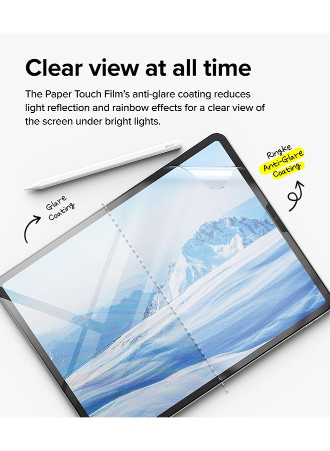 Ringke - Paper Touch [Hard Film] For iPad Pro 11-Inch M4 (2024) Screen Protector, Anti-Fingerprint Matte PET Paper Textured Pen Tip Wear Protection Clear - Image 1