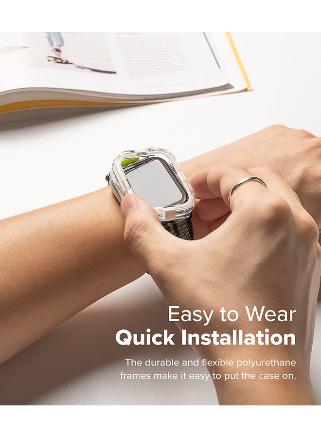 رينجك حماية فوسيون لساعة آبل 10 42 مم، إطار حماية مزدوج الطبقات من PC TPU شفاف اللون - - Image 5