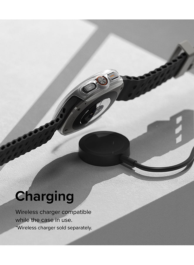 رينجك Slim Extend And Glass Combo For Samsung Galaxy Watch Ultra Case, Anti Scratch Protector Adhesive Frame Ring Cover Accessory Full-Coverage Screen Protector Alpine clear - Image 4