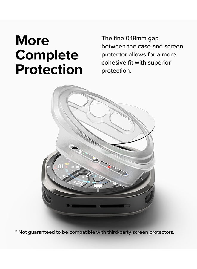 رينجك Slim Extend And Glass Combo For Samsung Galaxy Watch Ultra Case, Anti Scratch Protector Adhesive Frame Ring Cover Accessory Full-Coverage Screen Protector Alpine clear - Image 5