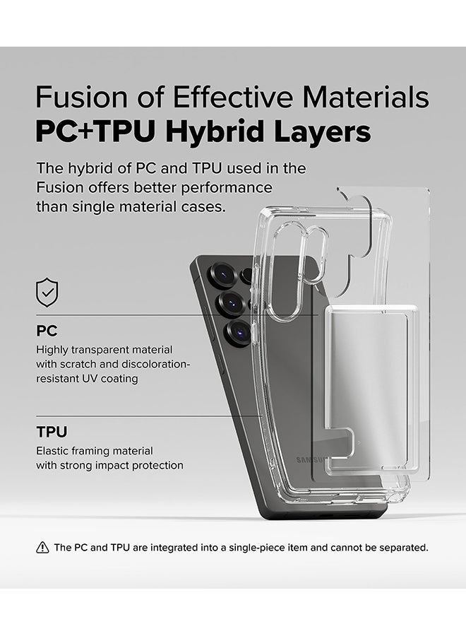 Ringke Fusion Card For Samsung Galaxy S25 Ultra Case Back Cover Transparent Hard Back Flexible TPU Bumper with Built-in Slim Card Holder Wallet - Clear  - Image 3