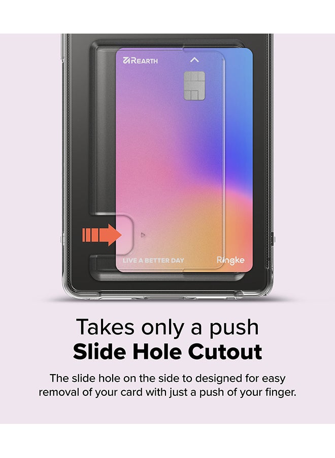 Ringke Fusion Card For Samsung Galaxy S25 Ultra Case Back Cover Transparent Hard Back Flexible TPU Bumper with Built-in Slim Card Holder Wallet - Clear  - Image 4