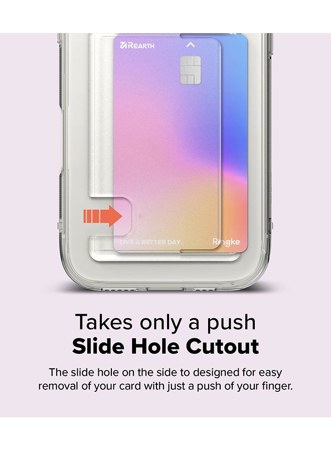Ringke - Fusion Card For iPhone 16 Pro Max Case Back Cover Transparent Hard Back Soft Flexible TPU Bumper with Built-in Slim Card Holder Wallet - Clear Clear - Image 1