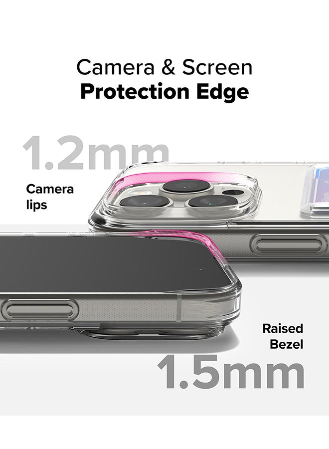 Ringke - Fusion Card For iPhone 16 Pro Max Case Back Cover Transparent Hard Back Soft Flexible TPU Bumper with Built-in Slim Card Holder Wallet - Clear Clear - Image 1